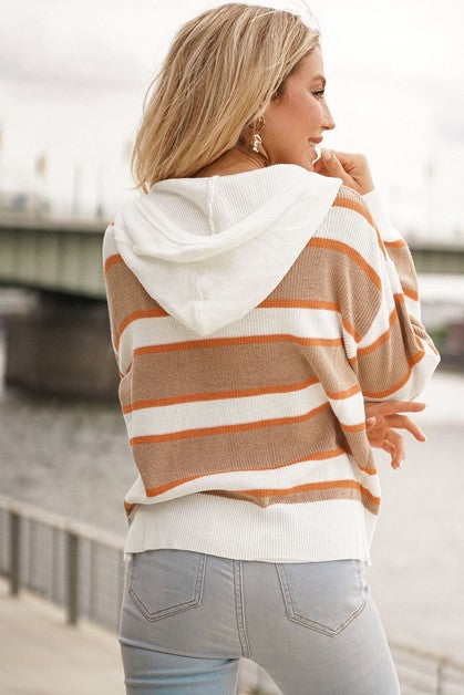 Orange color block sweater