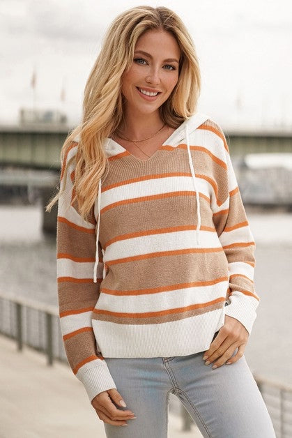 Orange color block sweater