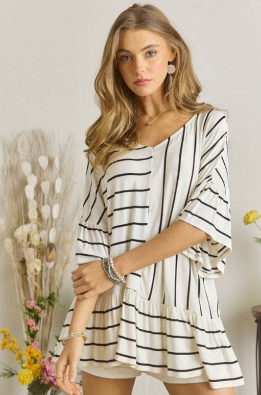 Striped loose fit top