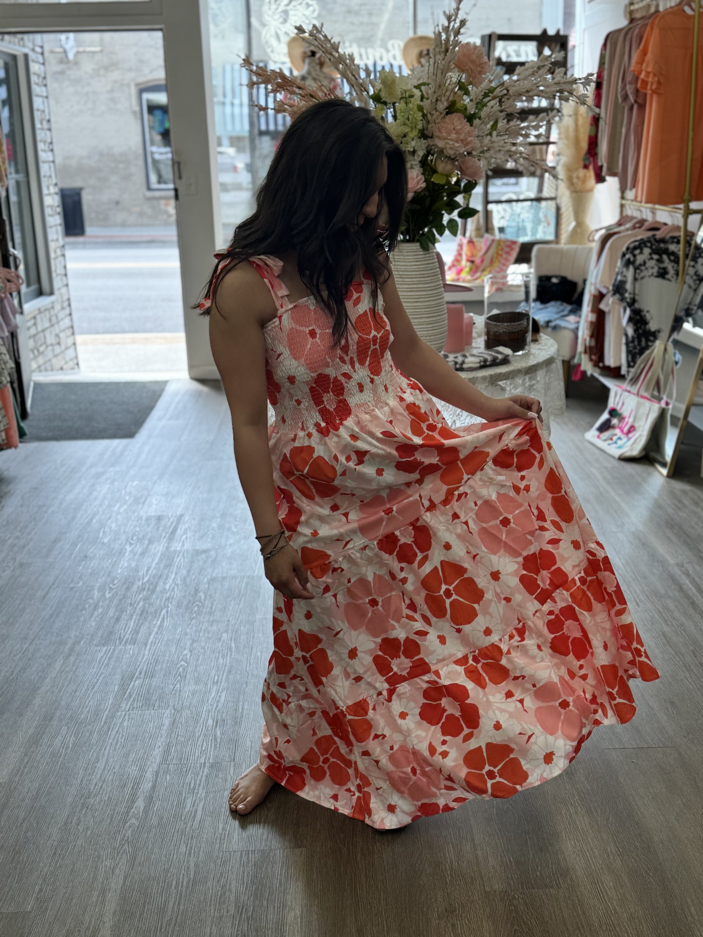 Pink floral maxi