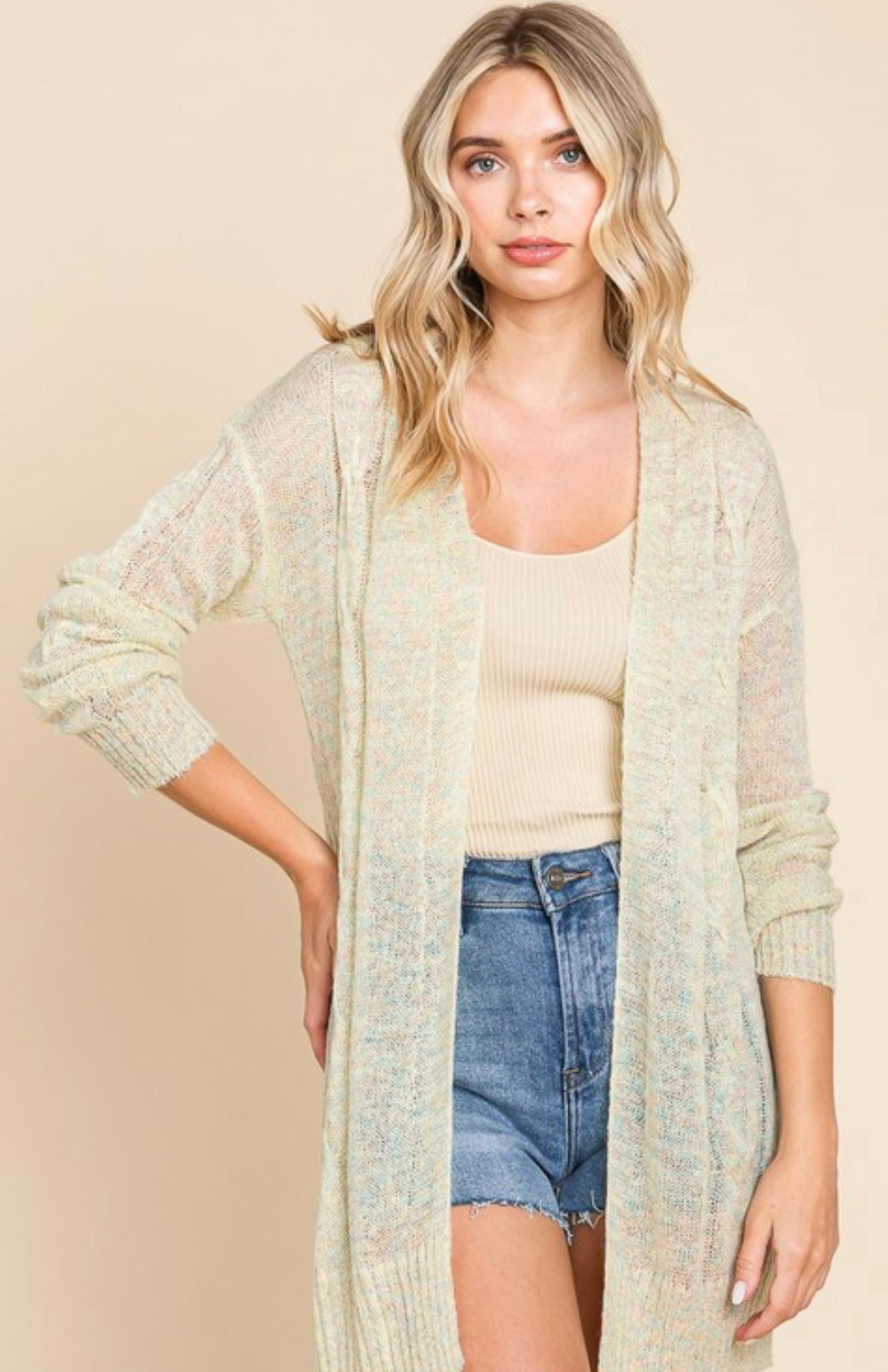 Light cable knit cardigan