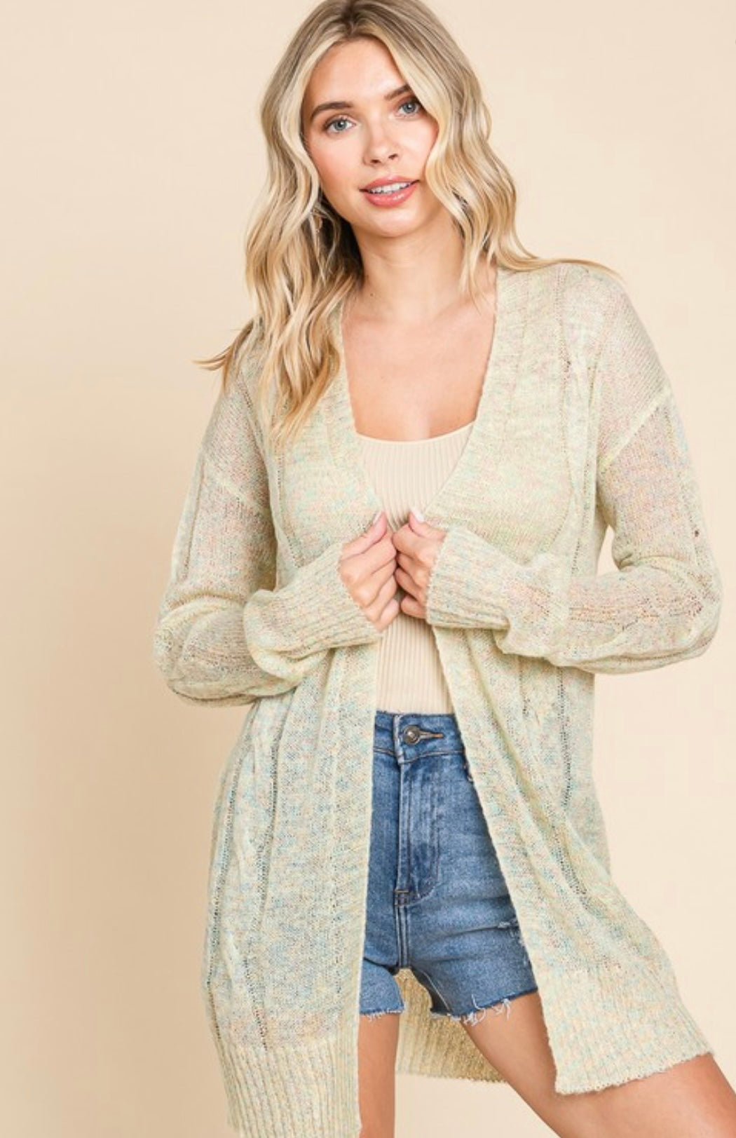 Light cable knit cardigan