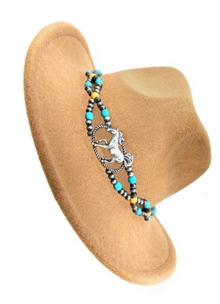Western horse gemstone hat belt